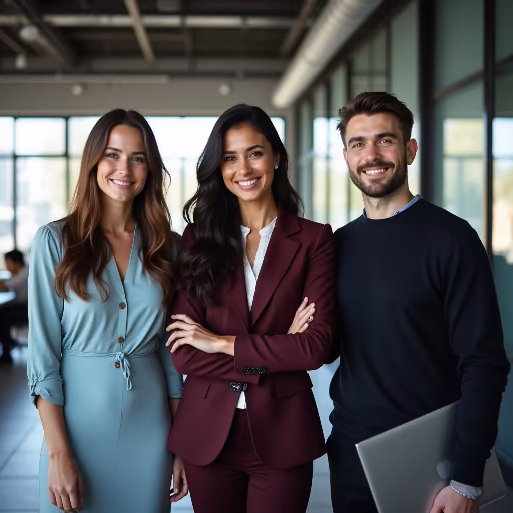 Group of young professionals smiling